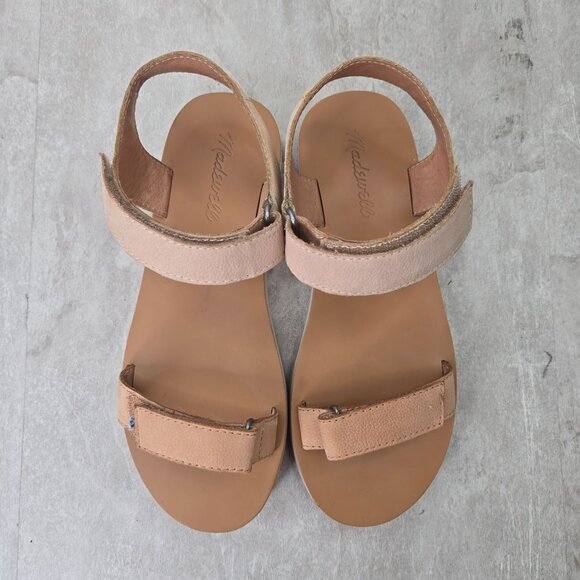 Madewell The Maggie Dad Sandals Size 6.5 Tan Leather Minimalist Casual Open Toe - Picture 2 of 11